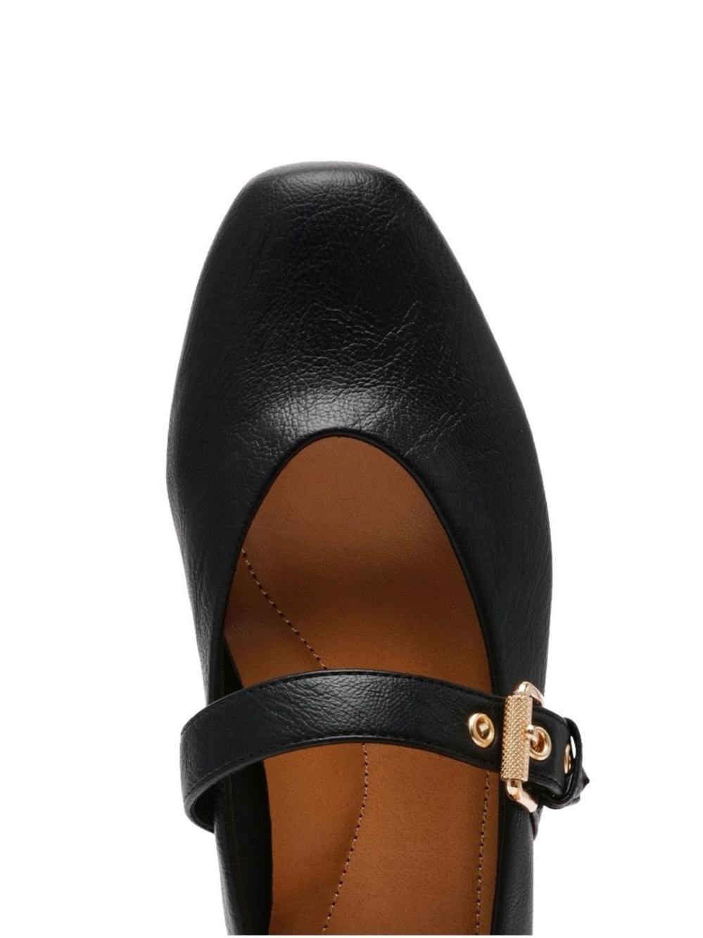 Dolce Vita Black Flats with Gold Buckle Detail Size 8 1/2 - Picture 6 of 11
